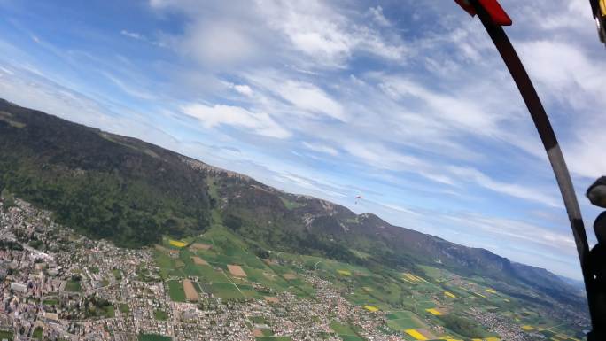 POV位于瑞士乡村景观之上
