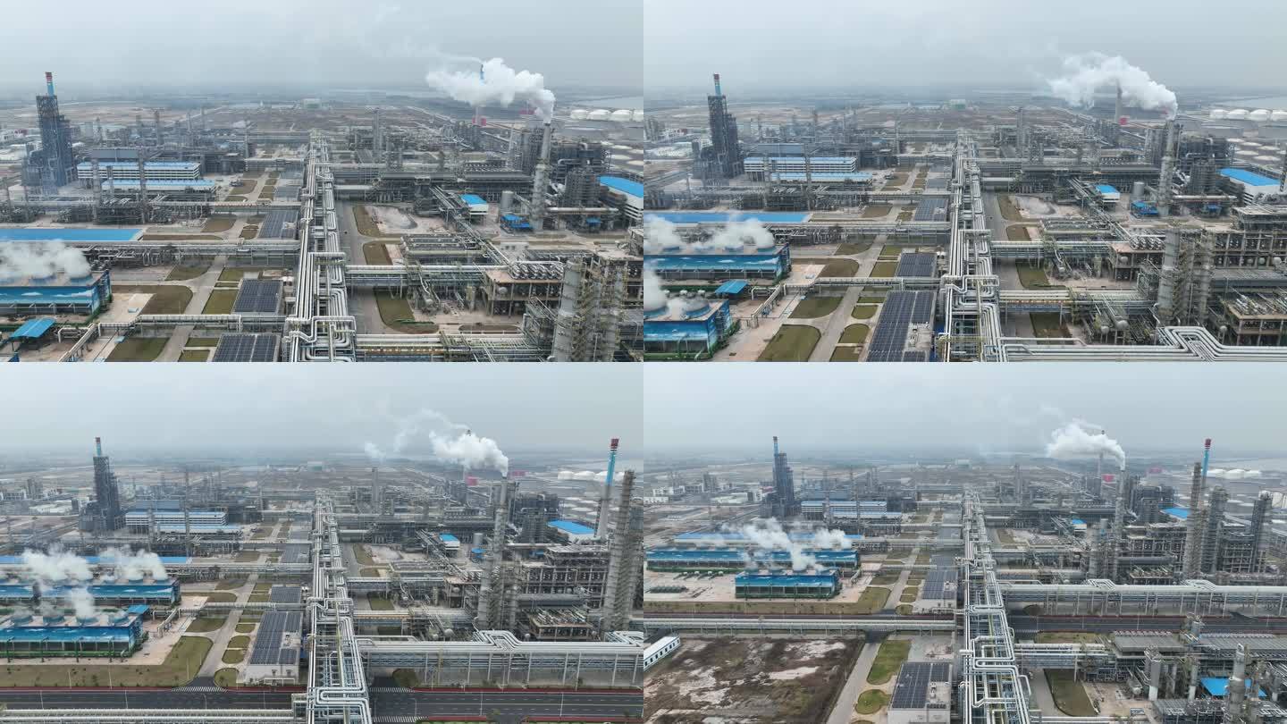 中科炼化炼油厂烟囱冒烟废气排放