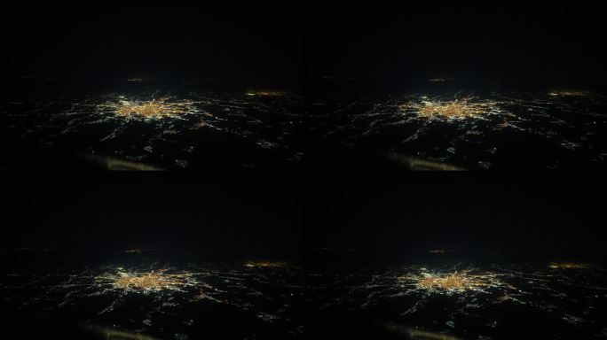 夜间飞越布达佩斯城市夜景城市耗电量用电量