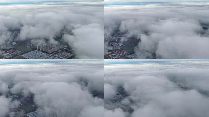 城市上空的云层涌动