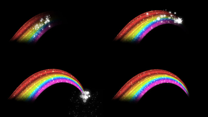 魔法粒子彩虹出现-带透明通道