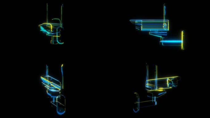 朋克风全息监控摄像头透明通道素材