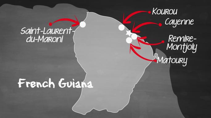 法属圭亚那地图标志地图板块