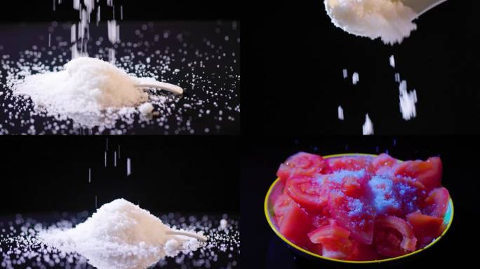 白糖砂糖绵白糖糖拌西红柿高清视频