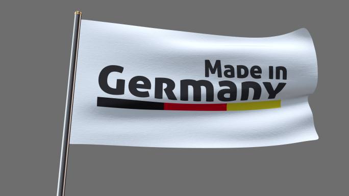 德国制造国旗。仅当下载4K Apple ProRes 4444文件时，将包含Alpha频道