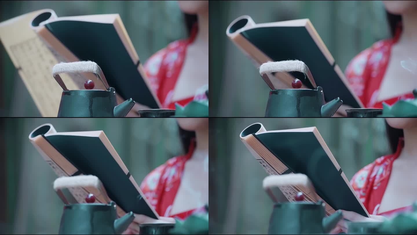 【4K】古装女子看书古风美女读书