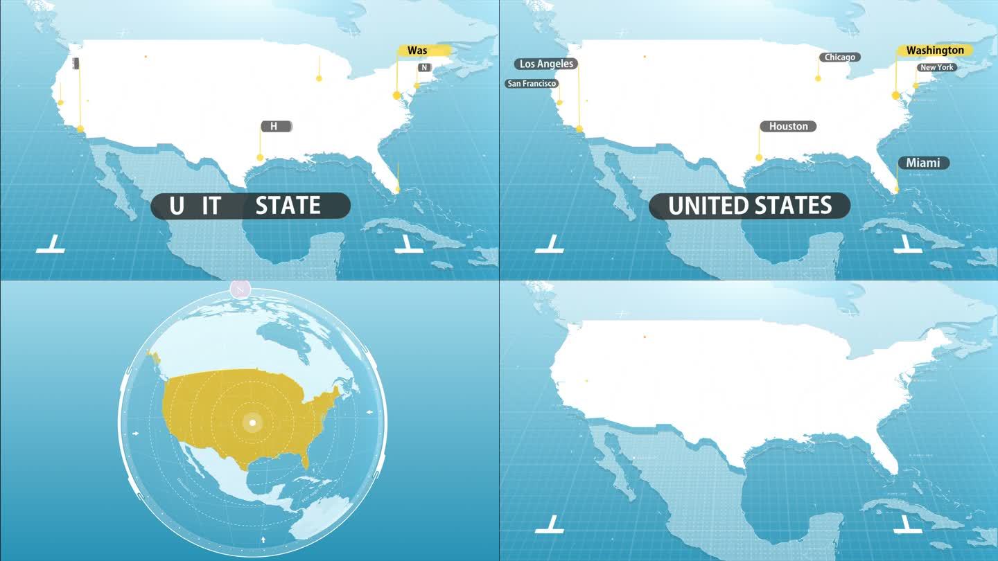 美国地图板块发展标志
