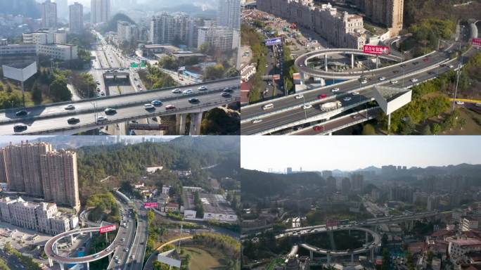 4k贵阳新添立交航拍