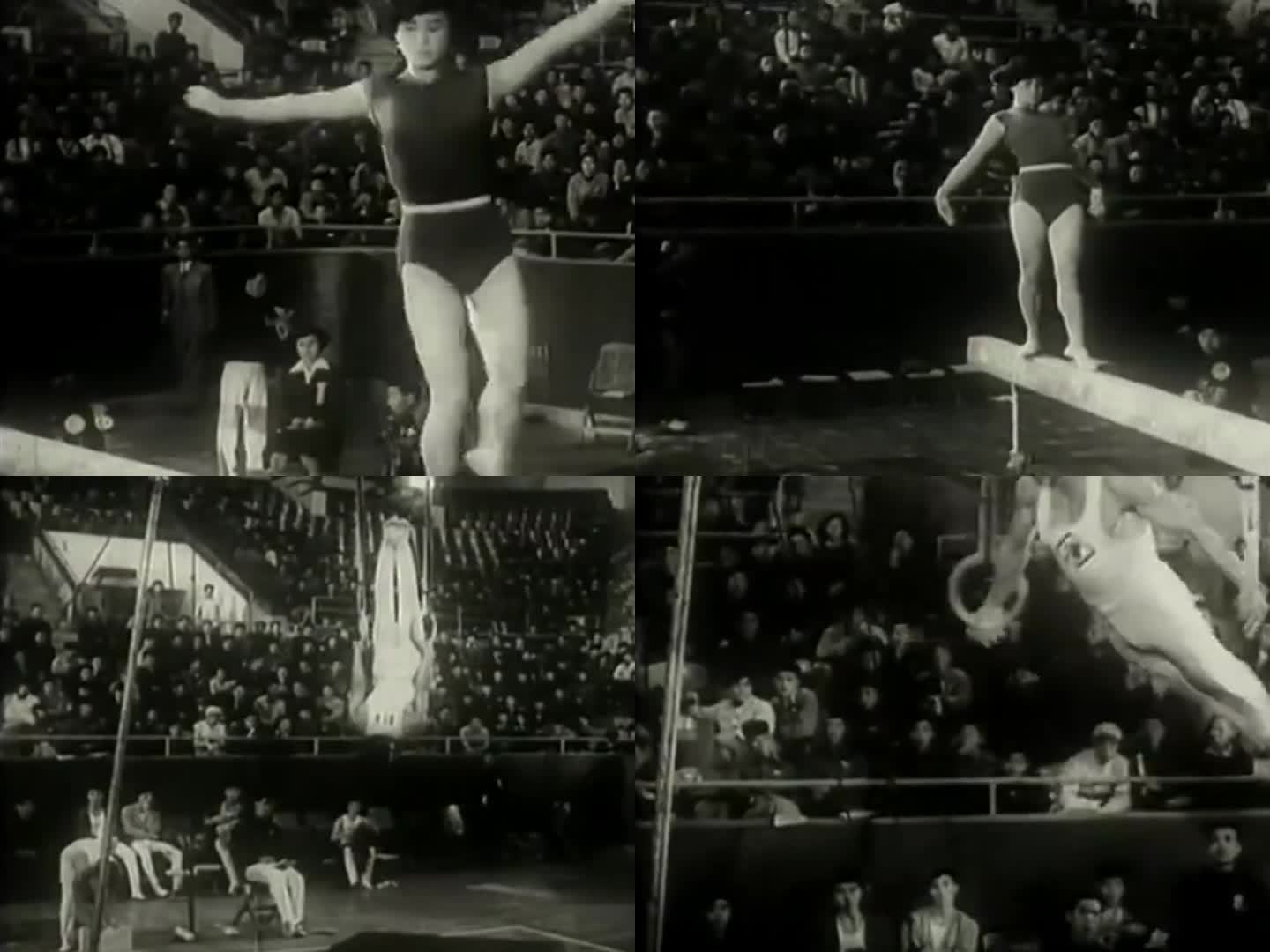 50年代运动员  女子平衡木 男子吊环
