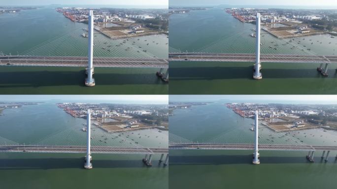 水东东湾大桥航拍倒飞