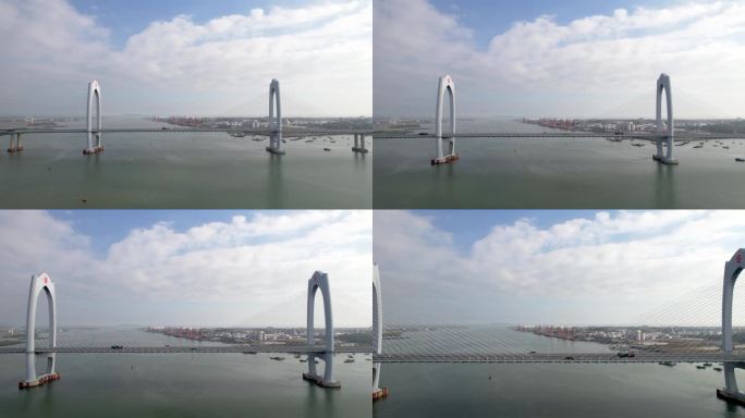 壮观的水东湾大桥正面航拍