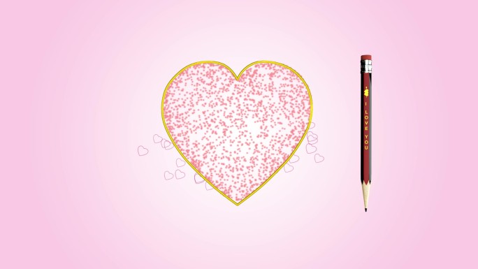 铅笔画出爱心，爱心出现图片