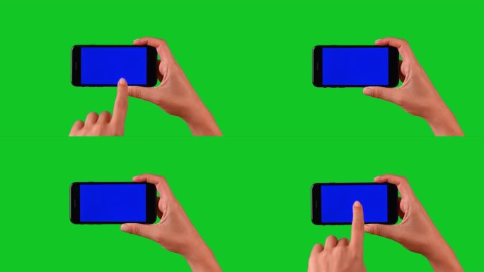 使用智能手机在绿色屏幕上显示色度键的4k手