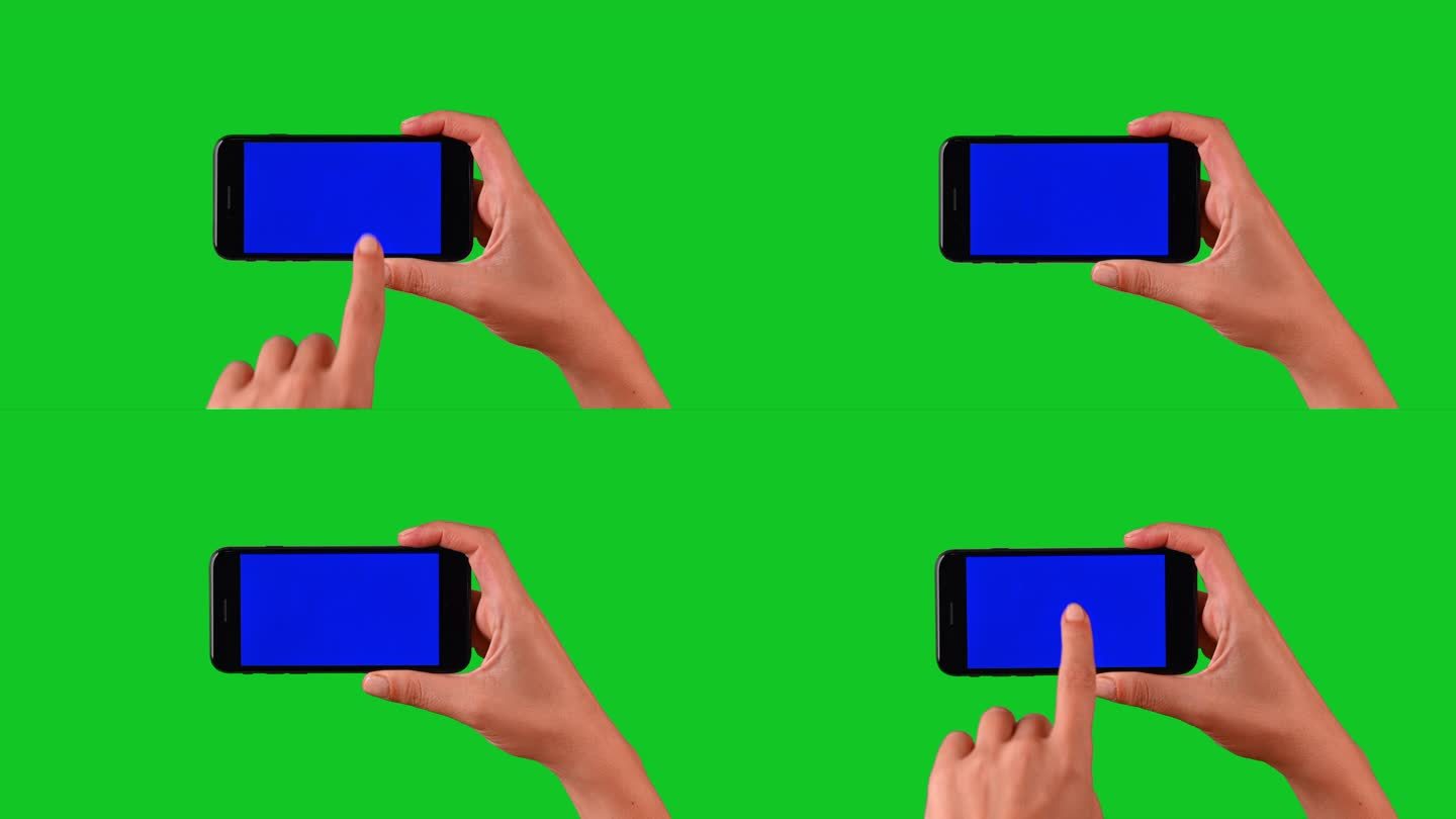 使用智能手机在绿色屏幕上显示色度键的4k手