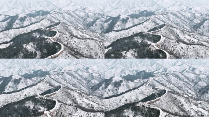 长城雪景北京盘龙山长城雪景2023