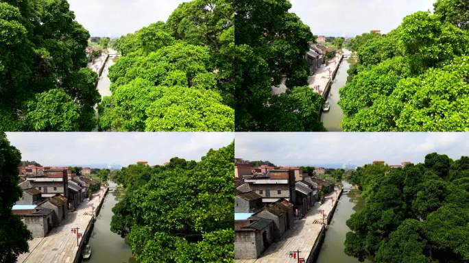 航拍田野乡村 小镇美丽风光