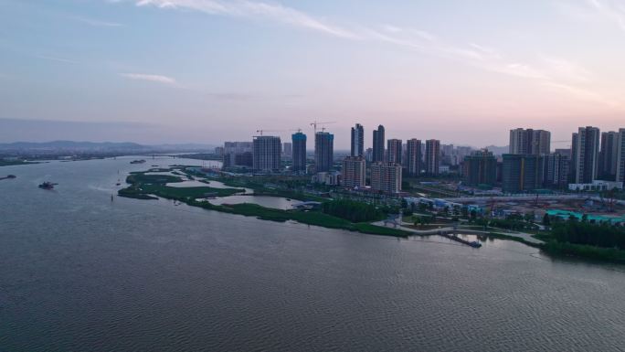 珠海斗门井岸城市风光航拍