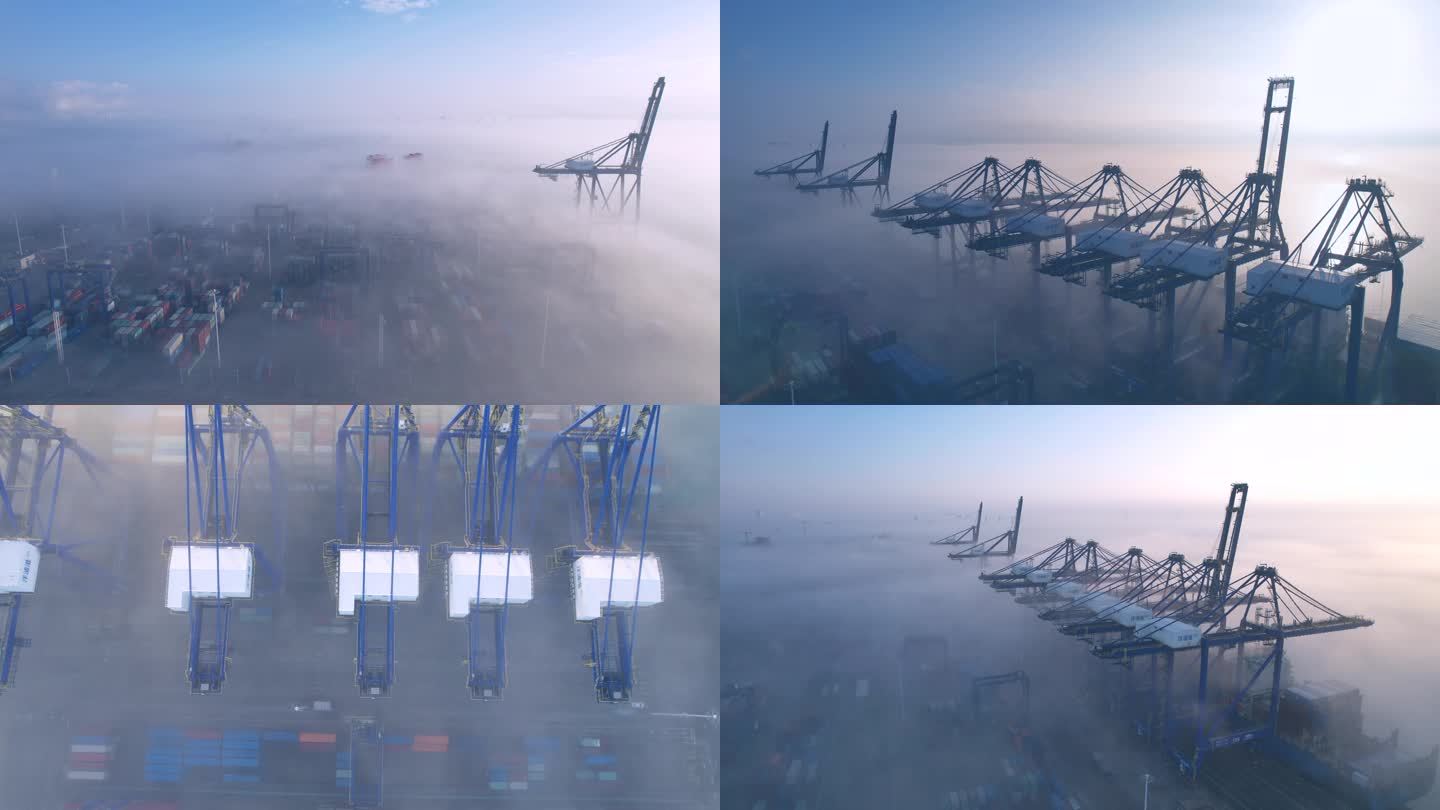 海上平流雾中的洋浦港口码头延时