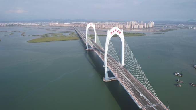 电白水东湾大桥旋转环绕航拍
