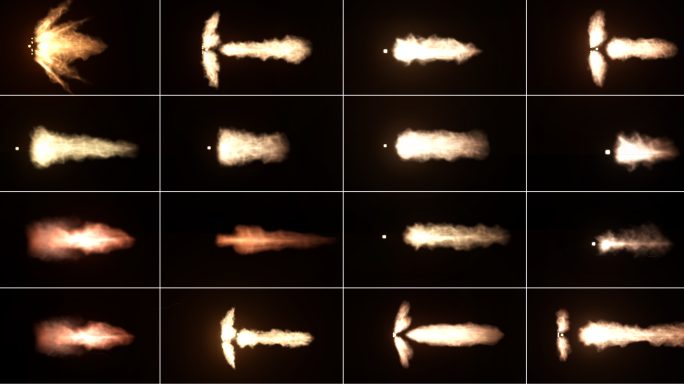 16个枪火素材和ae文件（可修改角度）