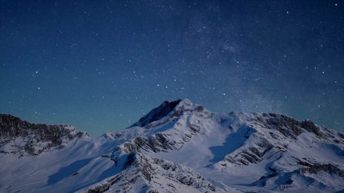 雪山星空日出延时