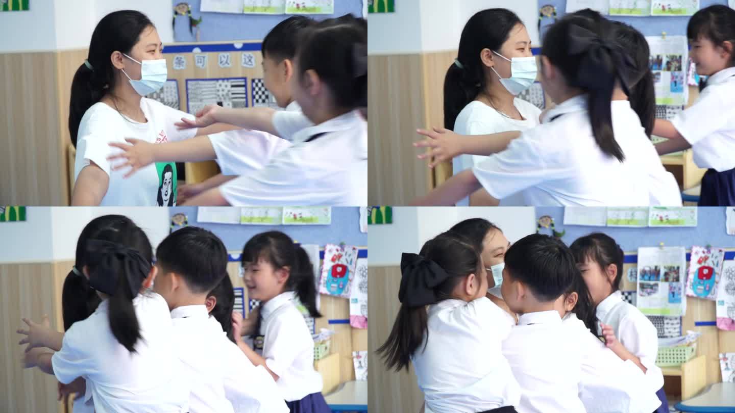 孩子 拥抱 老师 感恩 教师节