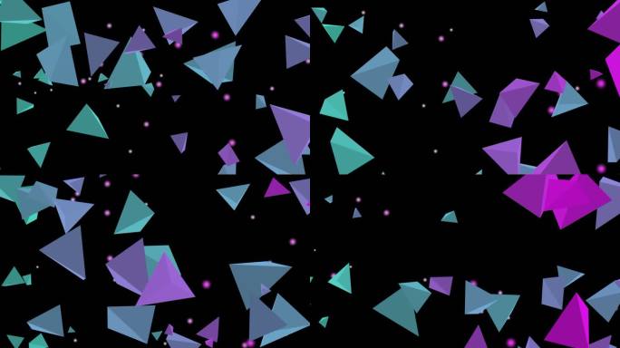 唯美彩色三角体运动视频素材