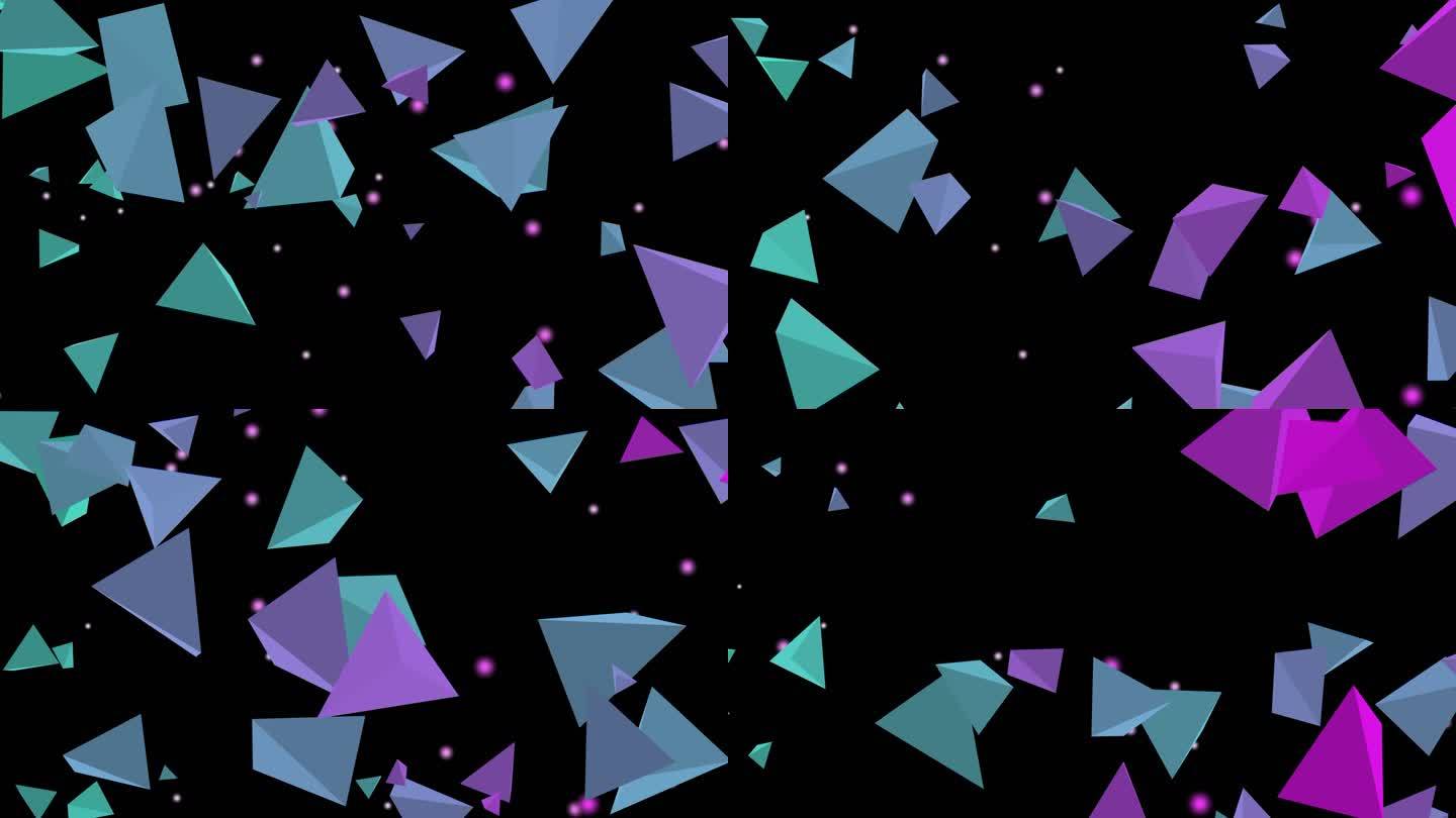 唯美彩色三角体运动视频素材