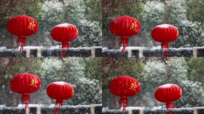 春节高高挂起的红灯笼