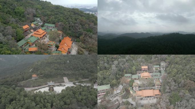 广东江门新会圭峰山云台寺航拍素材