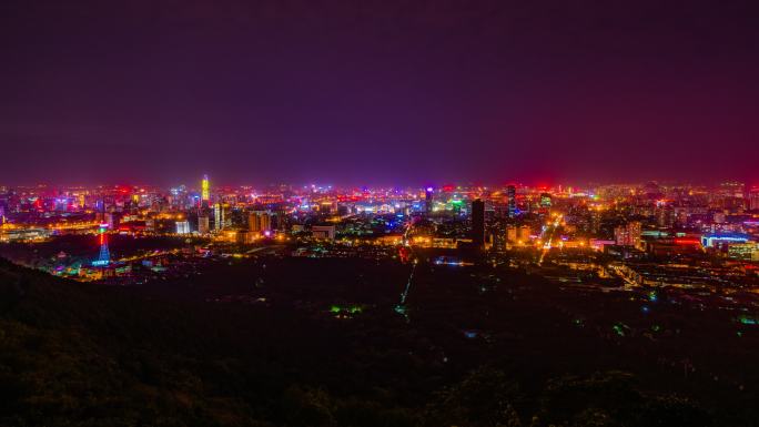 济南 市区日落夜景