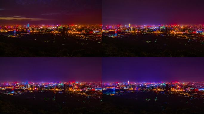 济南 市区日落夜景