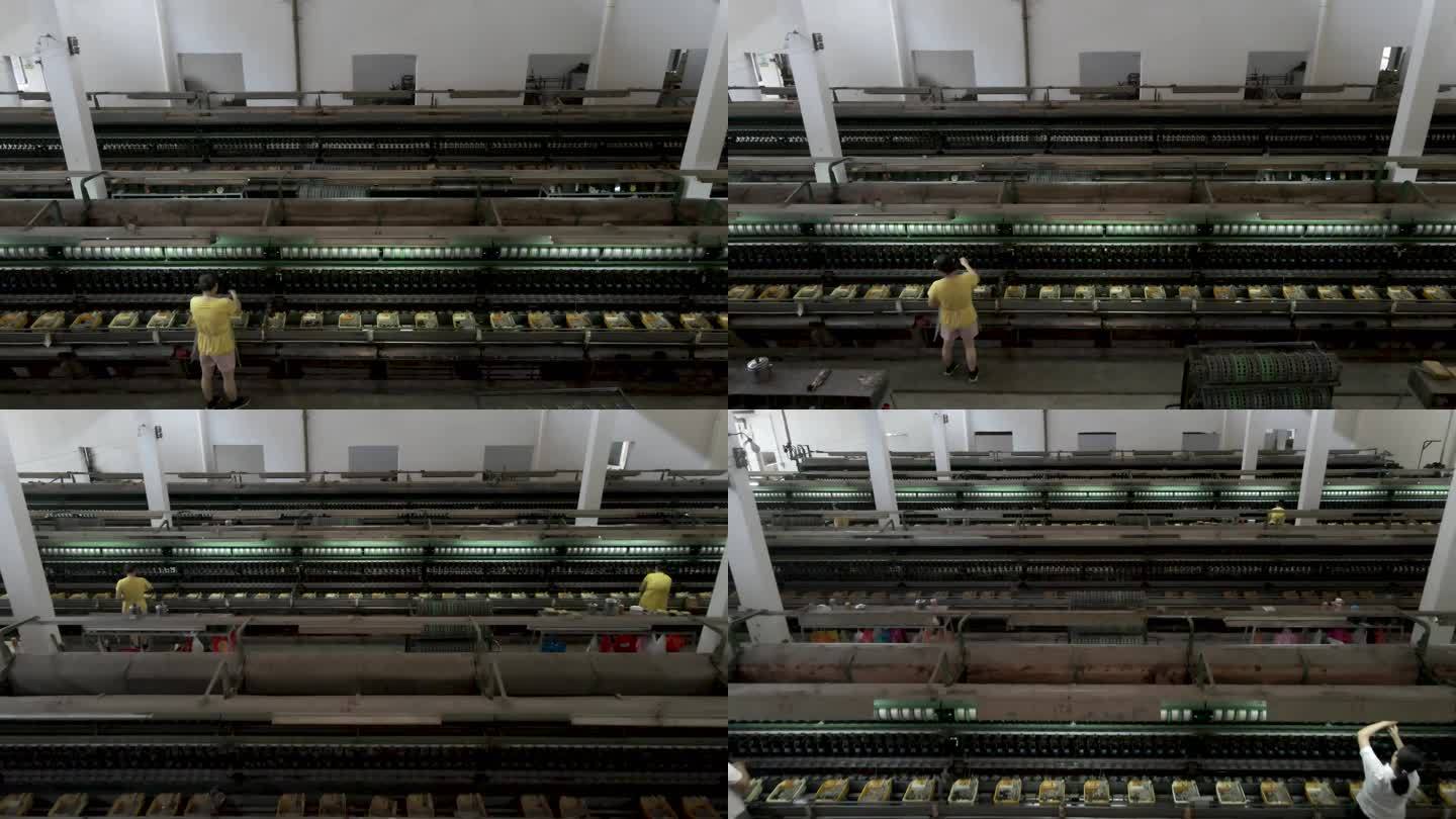 传统纺纱厂 纺织厂 女工作业