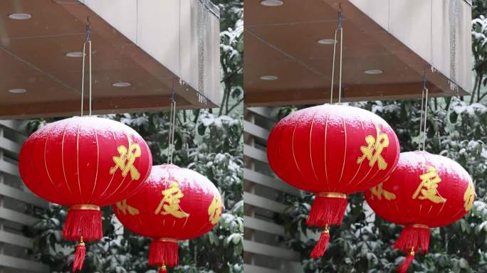 春节高高挂起的红灯笼