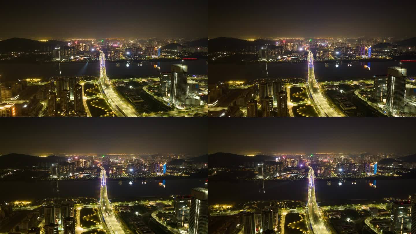 广州南沙凤凰一桥夜景延时