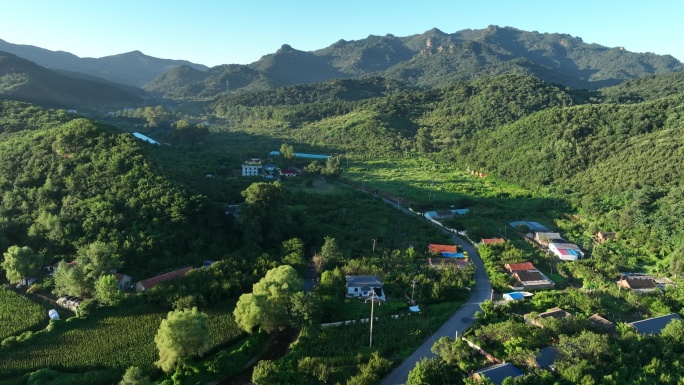 航拍千山积翠门景区风光