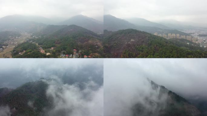 4K航拍云雾中的南岳衡山