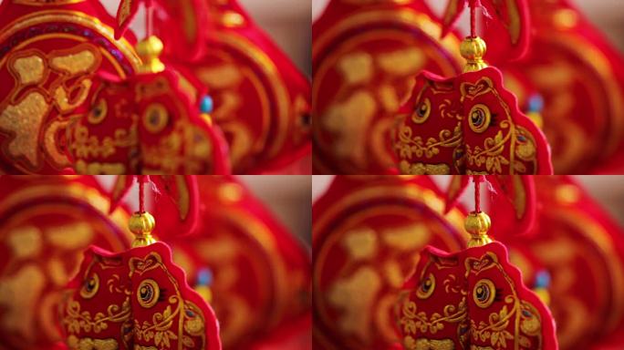 中国传统红色喜庆挂件新年元素
