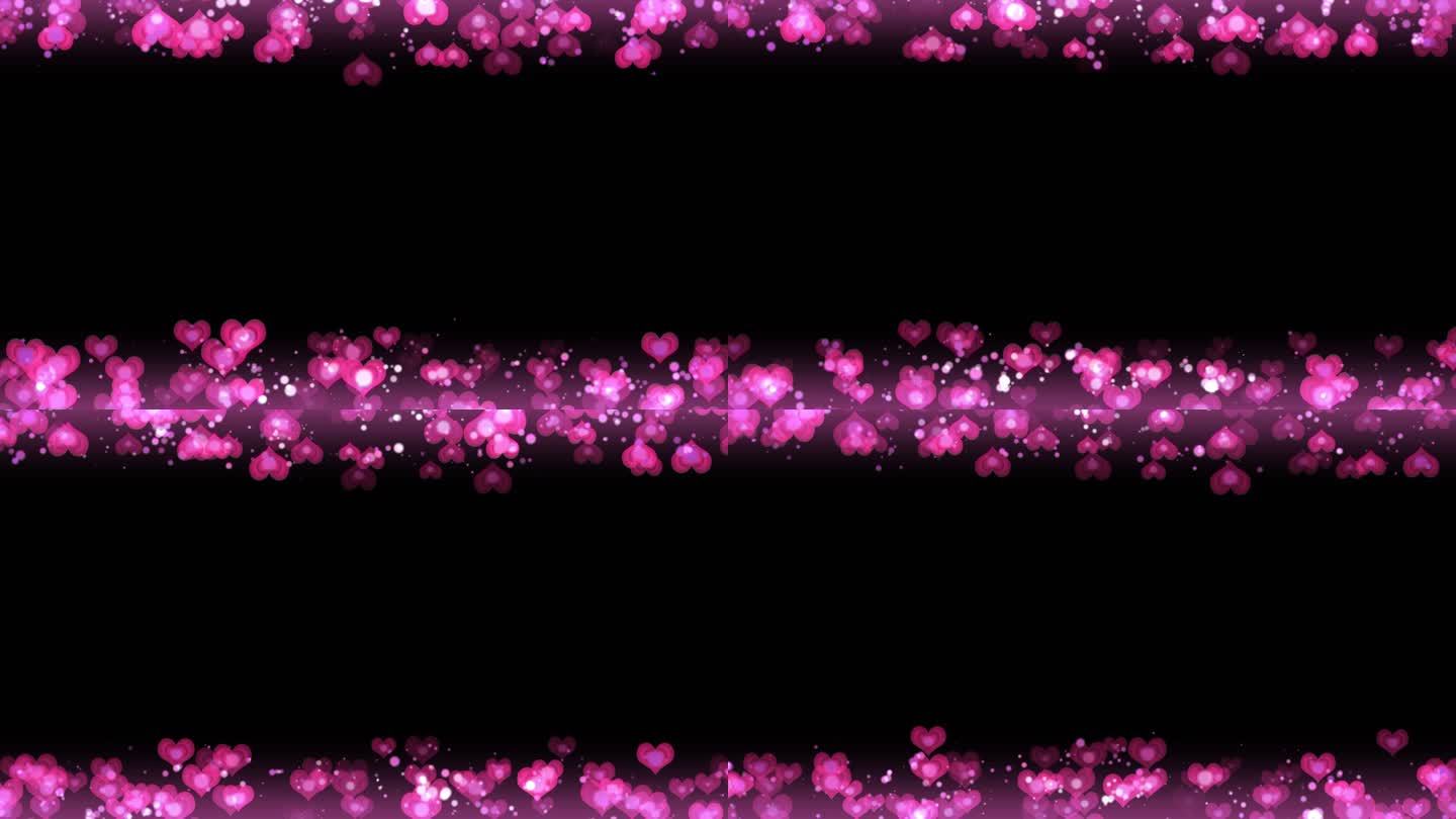 浪漫粉色爱心粒子边框-循环带通道