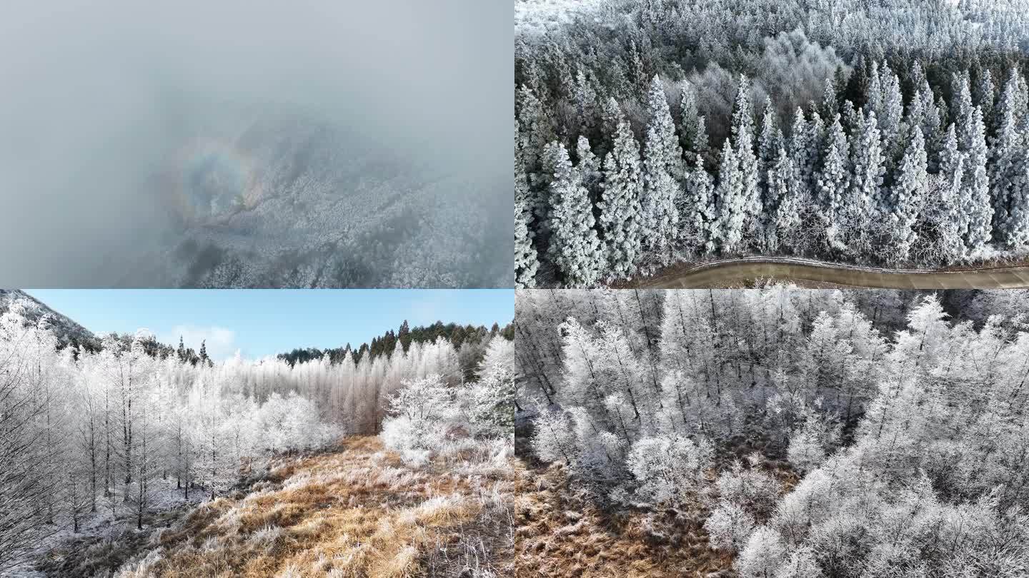 冬季雪景原始4k航拍视频素材