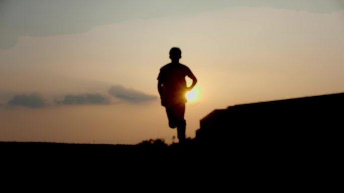 【4K】男生跑步升格男子晨跑