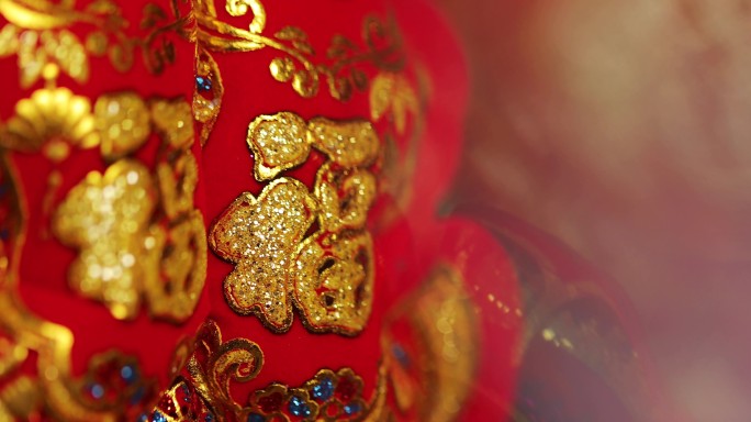 中国年红色喜庆双福字装饰挂件