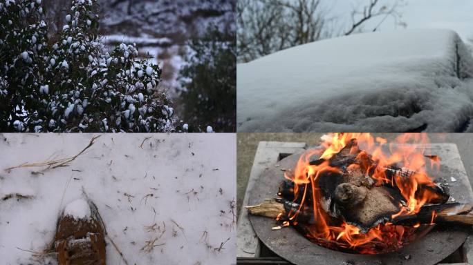 南方乡村下雪