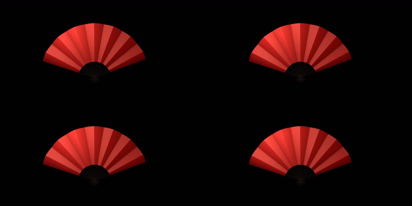 红扇子打开循环动画