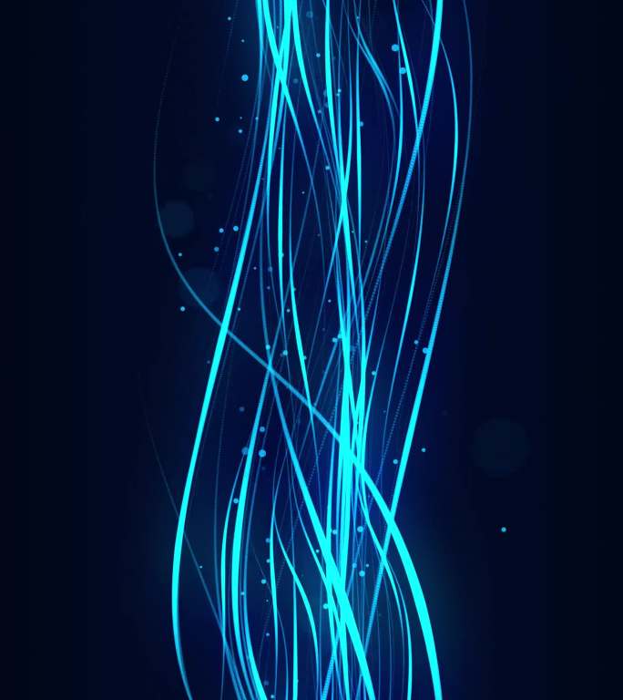 蓝色科技感粒子线条流动竖屏8k