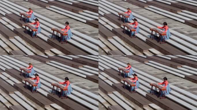 【4K】古筝社团广场表演古筝