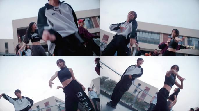 【4K】街舞社团室外跳舞