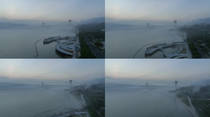 平流雾上的东莞虎门大桥