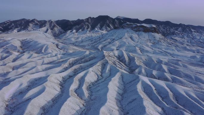 自然景色贺兰山冬季景色 雪地