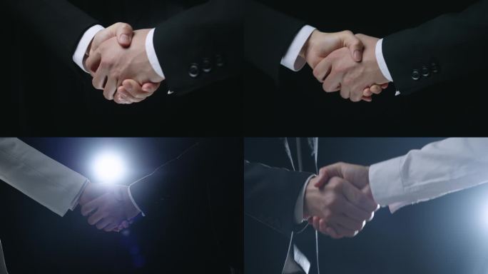 商务握手大合集合作共赢宣传片握手协议交易